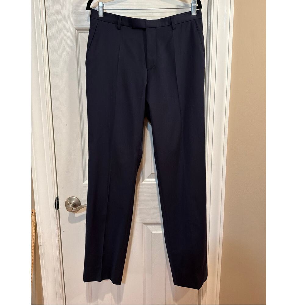 BOSS Hugo Boss Leenon1 Men's Navy Flat Front Dress Pants Regular Fit EU48/32R